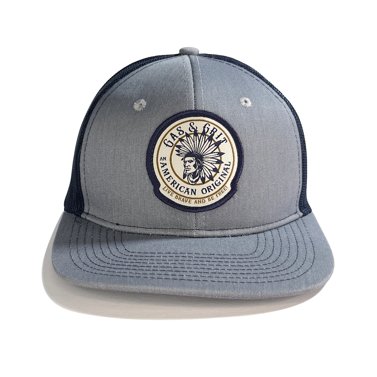 Adjustable Snapback Hat | Navy Flat Bill Hats | Gas and Grit