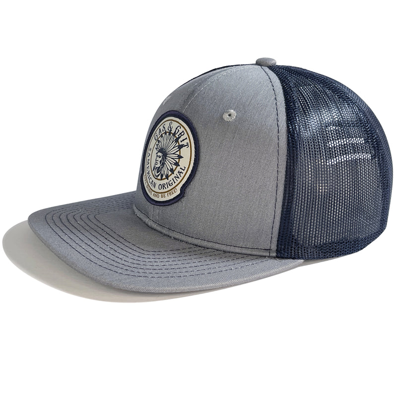 Adjustable Snapback Hat | Navy Flat Bill Hats | Gas and Grit