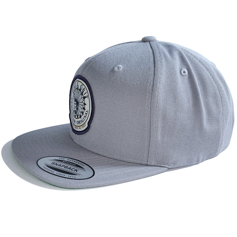Silver Flat Bill Hats | Patch Silver Hat | Gas and Grit