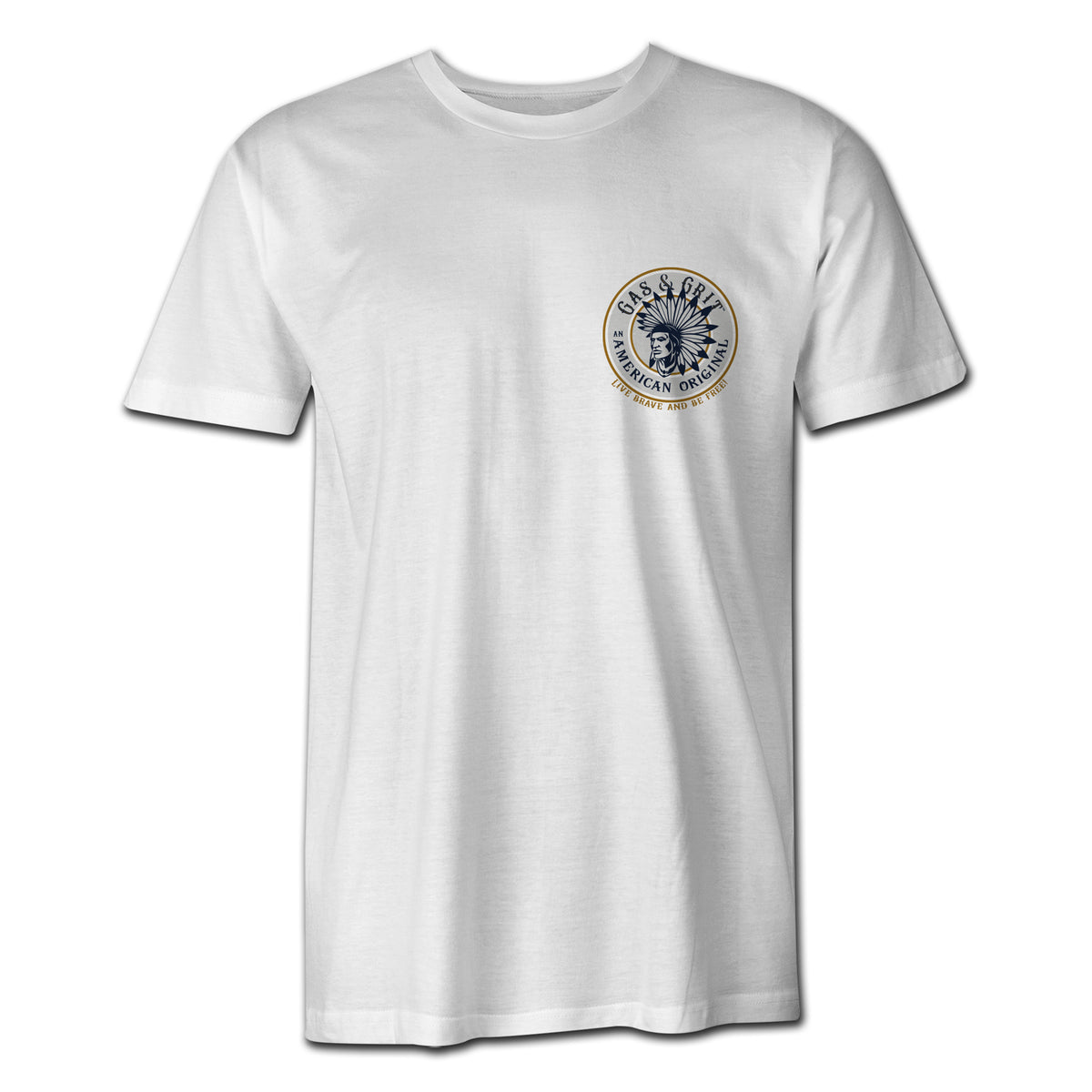 White Graphic Tees | First American Tees | Gas and Grit