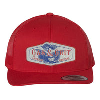 American Eagle Large Patch Heather Red/Red Mesh Back Hat